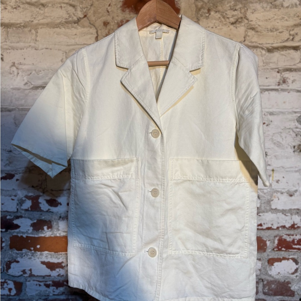 COS Creamy Yellow Short Sleeve Button Down
